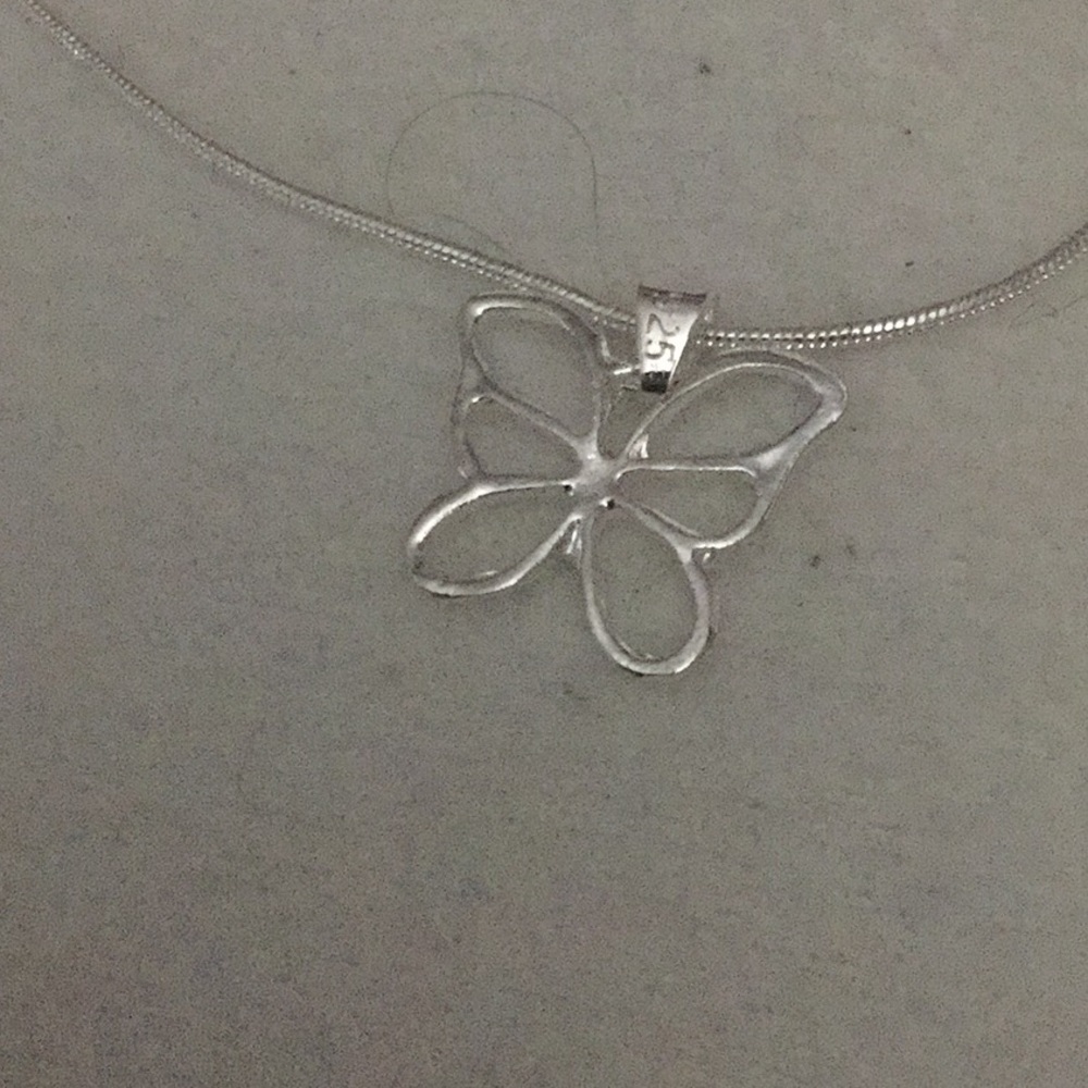 Sterling silver butterfly necklace